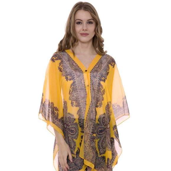 P/S Paisley Prints·Kimono·Wrap·Swimsuit Cover·Bikini Cover up·ComfyLuxe - Picture 6 of 11